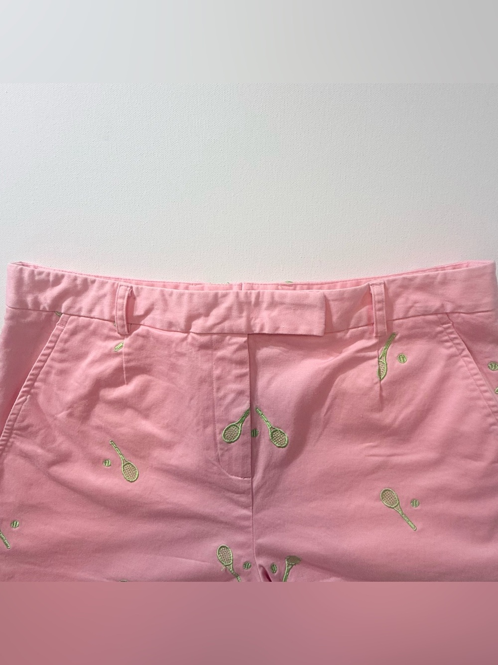 Lilly Pulitzer Pink Tennis Racquet Embroidered Shorts Size 8 Preppy - Picture 4 of 11
